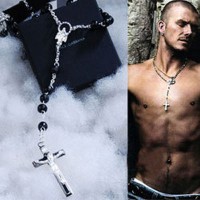 Dolce & Gabbana D&G Beckham Rosary Black Bead Necklace 